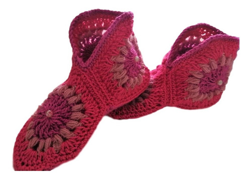 Babuchas Tejidas A Crochet Niñas Mujeres Sale Ultimas Tallas