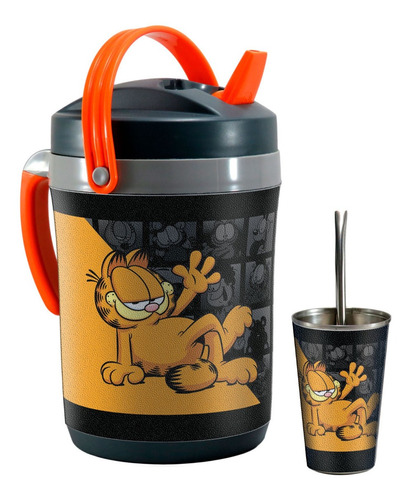 Set Terere Termo Vaso Bombilla, Gato Garfield