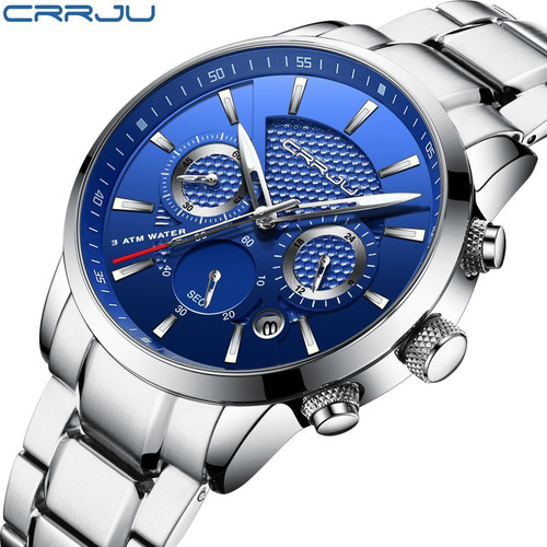 Reloj Lujo Elegante Crrju Hombre Acero Moda 2022