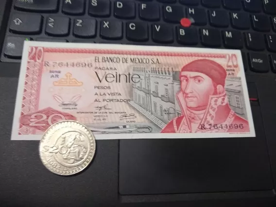 Billete Y Moneda 20 Pesos Morelos