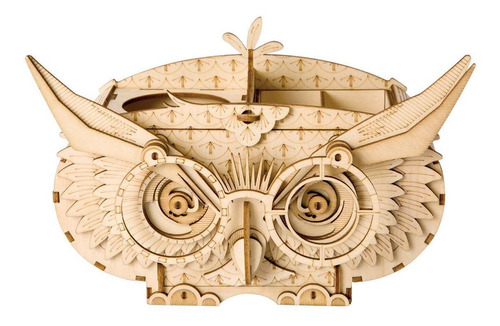 Porta Lápiz Buho Puzzle 3d De Madera - Owl Box