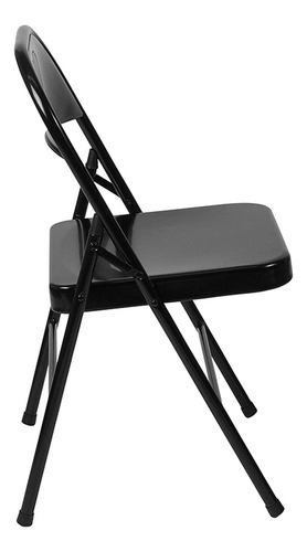 Juego De 4 Sillas Plegables De Metal Color Negro Con Apoyapi