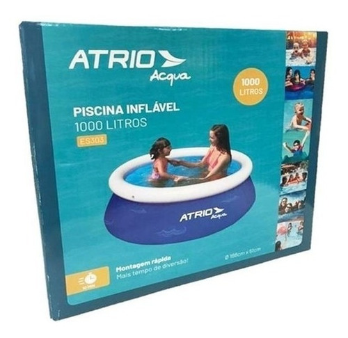 Imagem 2 de 2 de Piscina Inflável redonda Atrio Acqua ES303 de 40cm x 45cm 1000L azul