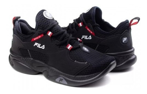 Imagem 2 de 3 de Tenis Fila Men Move On Black/red/white Ref. 968859