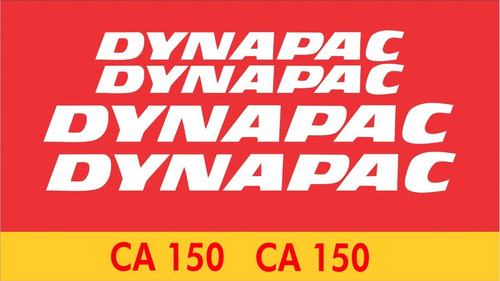 Kit Adesivos Rolo Compactador Dynapac Ca150 Ca 150 Ca-150 Cor DYNAPAC CA-150
