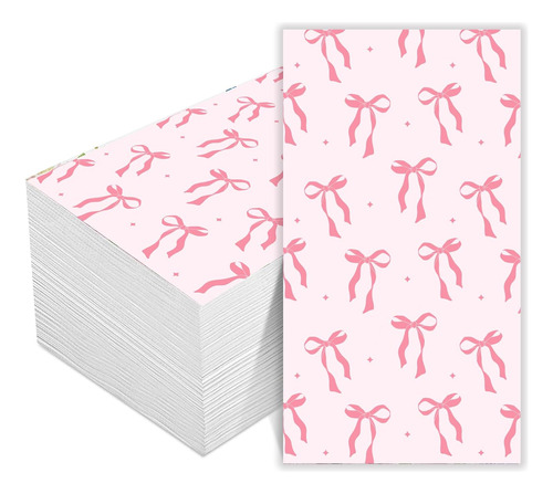 Servilleta De Papel Con Lazo Rosa Para Invitados, Servilleta