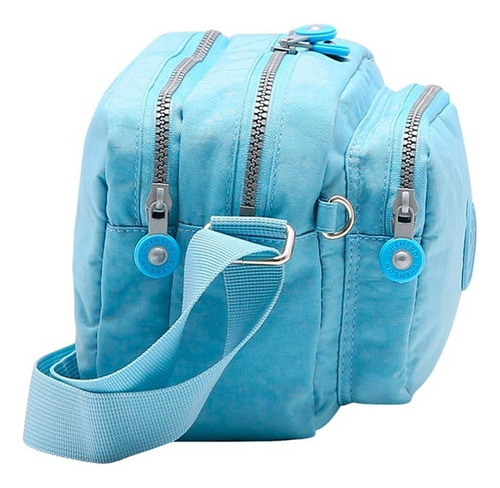 Bolsa Feminina Transversal E Ombro Nylon Chenson Original Cor Azul-celeste