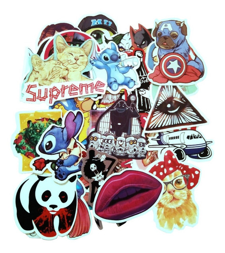 50 X Stickers Decorativos Pack Notebook Auto Skate Maleta