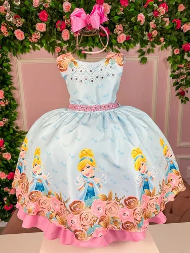 Vestido Infantil Princesa Social Eventos Com Envio Rápido