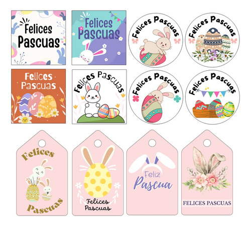 Kit 06 Imprimible Pascuas Tag Etiqueta Tarjeta Stiker Topper