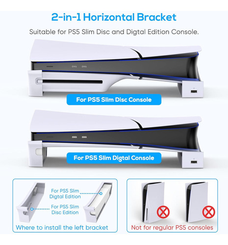 Soporte Horizontal Con 4 Puertos Usb Para Consola Ps5 Slim