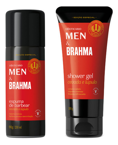  Kit Men E Brahma: Shower Gel 205g + Espuma De Barbear 190g