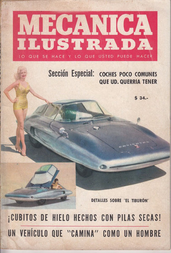 1960 Automoviles Raros Revista Mecanica Ilustrada Vintage