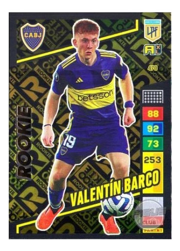 Carta Adrenalyn Fútbol Argentino #478 Valentín Barco Rookie