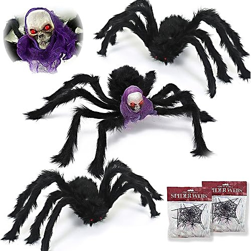 Arañas Gigantes De Calavera De Halloween De 23'' Exter...