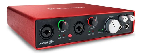 Interface Focusrite Scarlett 6i6 1ª Geração Phantom Power