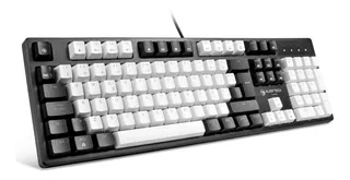 Teclado Gamer Njotech Mecánico Retroiluminado Negro Y Blanco