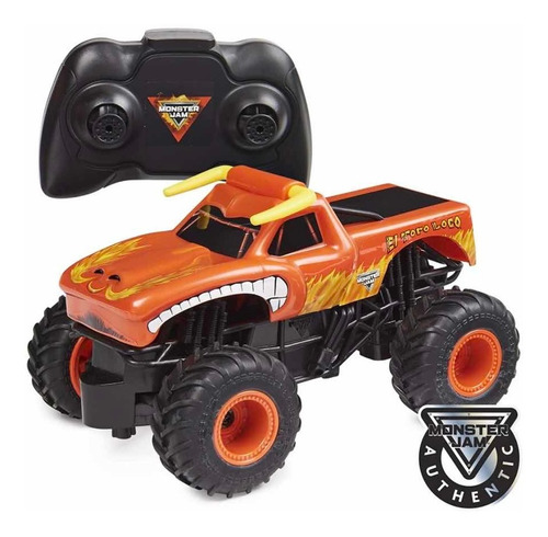 Carro Monster Jam Toro Loco A Control Remoto Escala 1:24