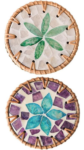 Posavasos Bohemios Decorativos 2 Uds., Posavasos De Concha D