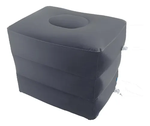 Reposapiés Inflable De 3 Capas, Almohada Gris Oscuro