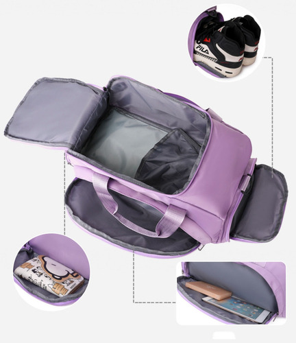 Maleta Gym Viaje Mochila Backpack Super Calidad Moda T60 Lila T60 Gimnasio