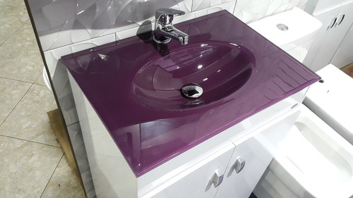 Mueble Grande Para Baño Bacha Violeta.