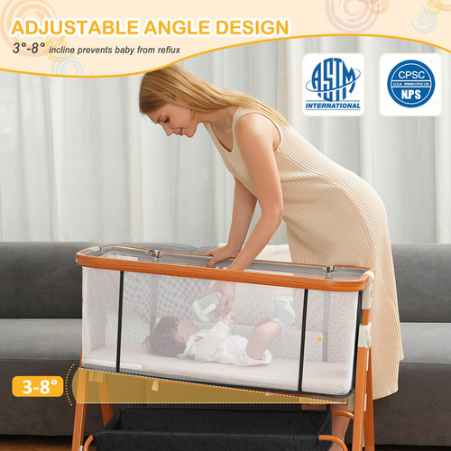 Mesita De Cama 3 En 1 Bassinet Blbblbgdd Con Juguete Musical