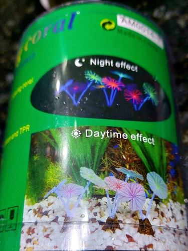 Adorno De Silicona, Coral Hongo 10cm Fluorescente Pack X 3un