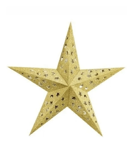 Decoracion Estrella Dorada/ Plateada Glitter 30cm. Cotillon