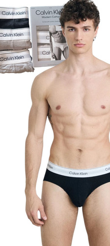 3 Pack Brief Calvin Klein Algodon Classic Fit Trusa Bolsa Ms