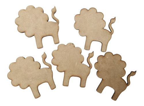 10 Figuras Leon 10cm Formas Fibrofacil Animales Mdf