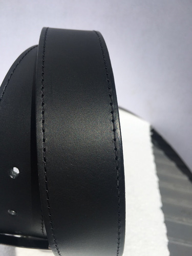 Imagen 4 de 8 de Cinturon Negro Piel Genuina Resistente Old Caborca 38mm