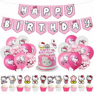 Kit De Decoración De Globos Para Cumpleaños Hello Kitty