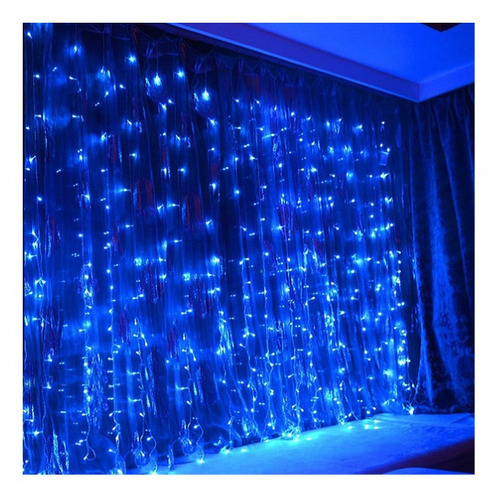 Lluvia Luces Blanco Frío Led Cortina Navidad 3x3m Fiestas 