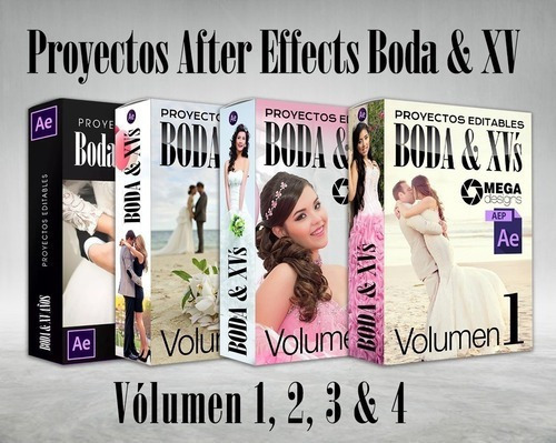 Pack Proyectos A/ Efects Boda & Xv Años Volumenes Full Ae