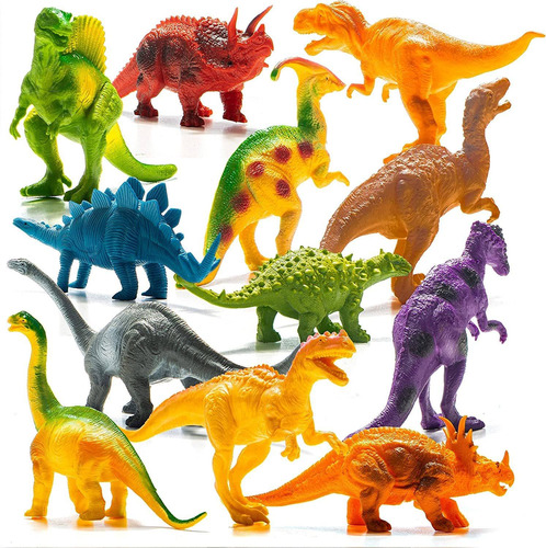 Figuras De Dinosaurios Prextex, Surtido, Plástico, 12 Unidad