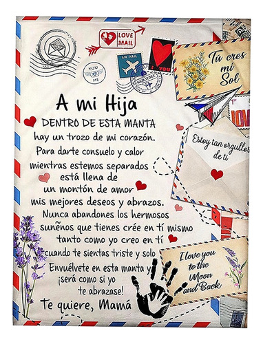 Manta Cómoda Envoltura Perfecta Carta A Mi Hija Mensaje