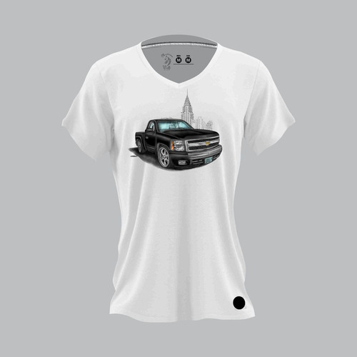 Playera Camioneta Cheyenne 2007 Negra Dama