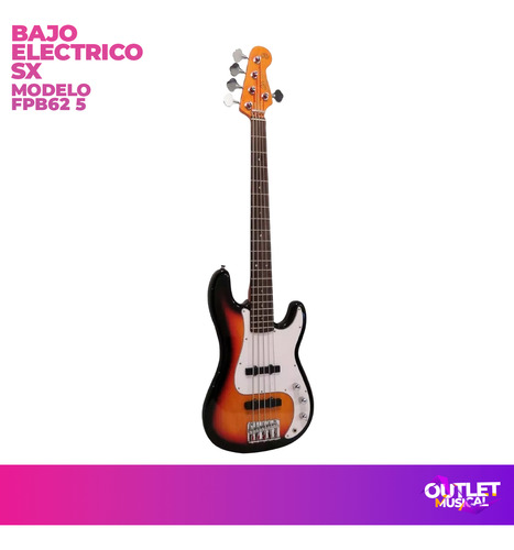 Sx Bajo 5 Cuerdas Sx Fpb-62 Cuerpo Solido Con Funda