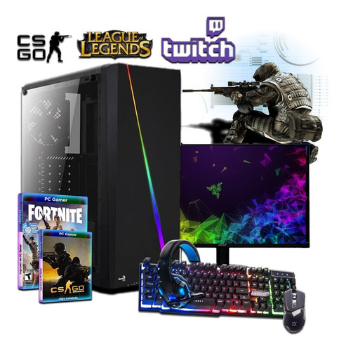 Imagem 1 de 7 de Pc Gamer Stream I5 8gb Ssd Monitor + Kit Gamer Full Hd