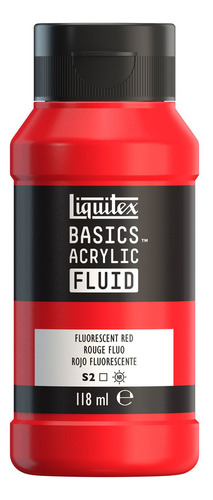 Tinta Acrílica Liquitex Basics Fluid 118ml Fluorescent Red