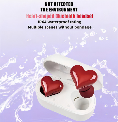 Auriculares Bluetooth TWS Heartbuds In-Ear Corazón Rojo