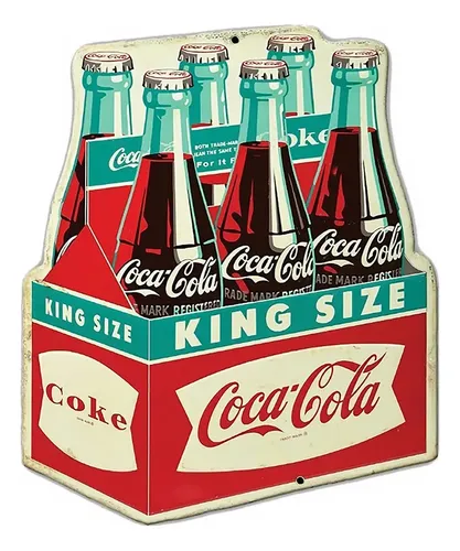 Placa Retrô Em Metal Coca Cola Ks Ice King Size | Parcelamento sem