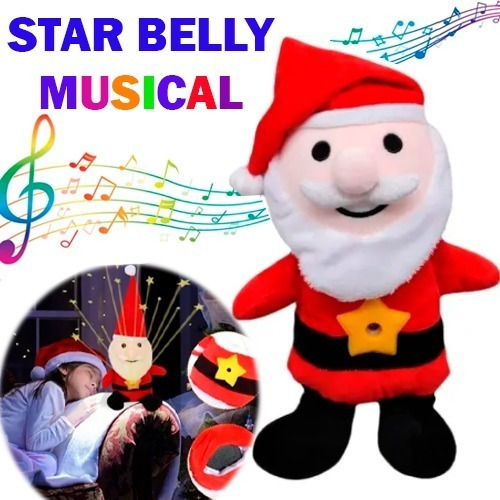 Star Belly Peluche Proyector De Luz Juguete Viejo Pascuero