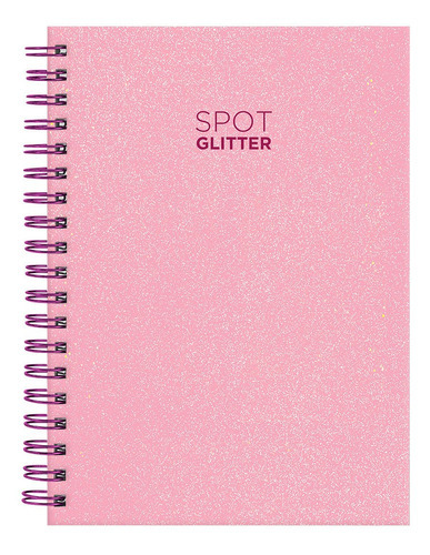 Caderno Capa Dura Spot Glitter Cores 100 Fls 18x25cm Cor Rosa E Pink