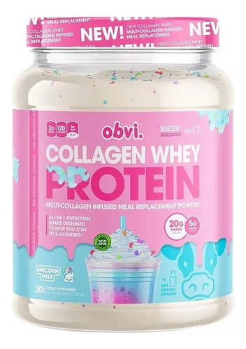Collagen Whey Protein 620 Grs - Obvi Sabor Unicorn Milk