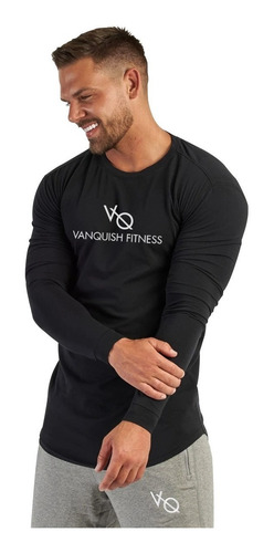 Playera Deportiva Ajuste Perfecto Manga Larga Vanquish R73bk