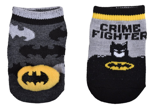 Batman Calcetines Quarter Para Beb Nio, Gris Carbn Jaspeado