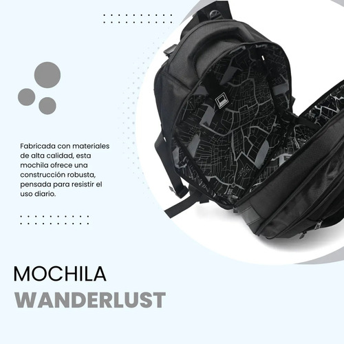 Mochila Wanderlust Go 18 Pulgadas Para Viaje Trabajo Universidad Con Puerto Usb Porta Notebook Cinta Para Carry On Hebillas Laterales Y Compartimento Expandible Espalda Acolchada