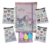 Comprar Box Kuromi Libreta Esquela Kawaii + Stickers + Destacadores